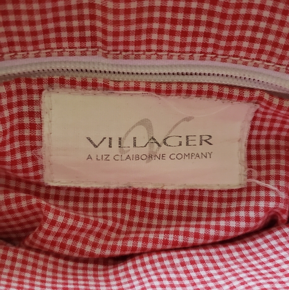 Liz Claiborne Blue and Cream Crossbody Bag Sleek Design. Villager. Measures 10x9 - Picture 7 of 9